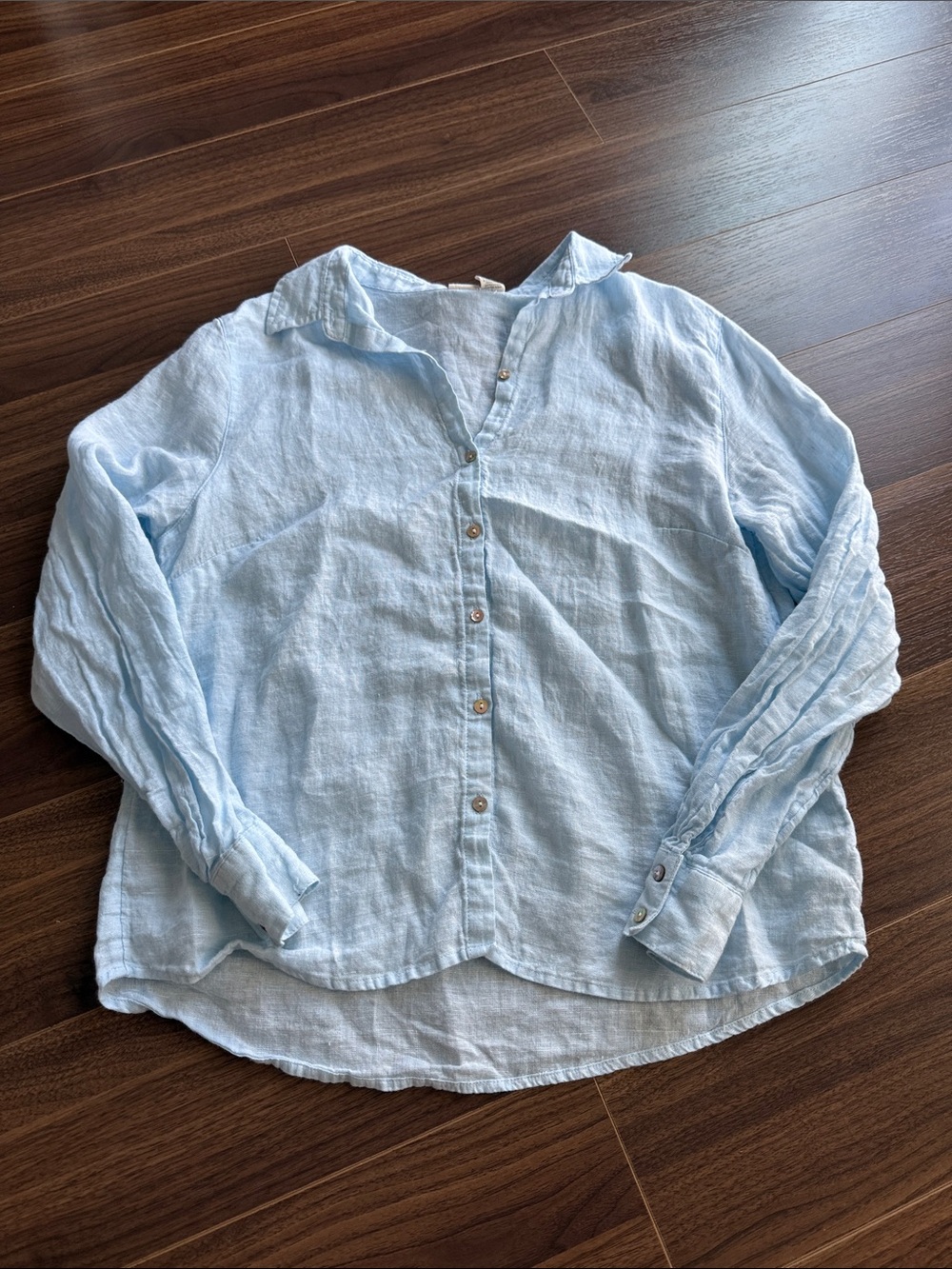 Joie Light Blue Linen Button-Down Shirt